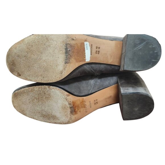 Vince Gray Suede Ankle Boots Women’s Size 9M EUR 39 Block Heel Zip Booties - Picture 12 of 14